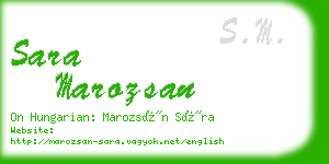 sara marozsan business card